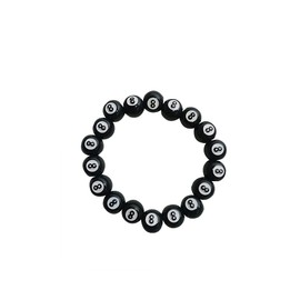 Billiard 8 Ball Choker Necklace Black # 8 Lucky Vintage Statement Y2K Goth Punk Cool Indie Creative Necklace Bracelet for Women Men (Style2 Bracelet)
