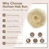 KISANOF Human Hair Bun Piece Natural Curly Bleach Blonde Tousled