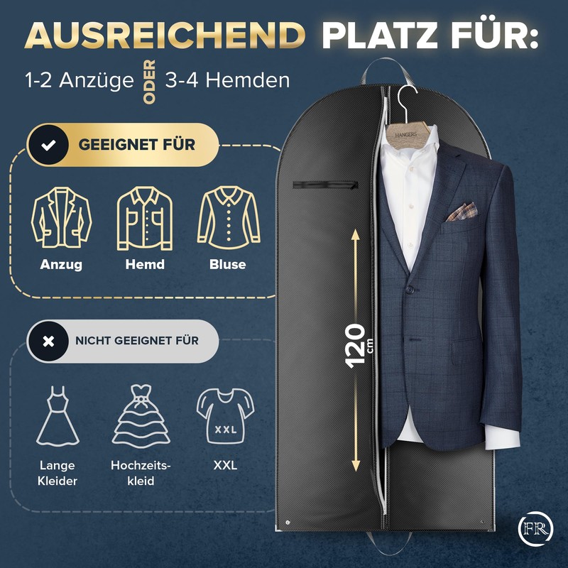 FiRiO® 8 x Sturdy Garment Covers - Premium Garment Bags