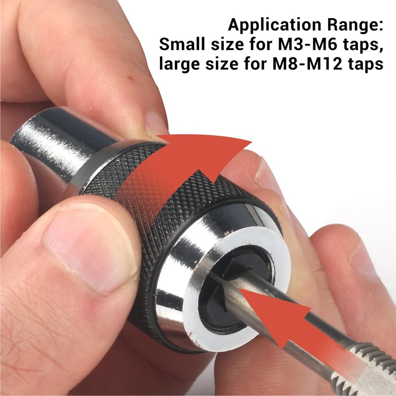 2Pcs Tap Socket Set Adjustable 3/8 Drive Ratcheting Tap Handle