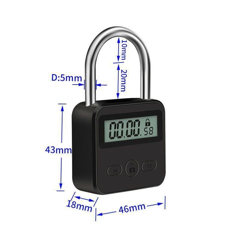 Enajucy Metal Timer Lock - Electronic Time Padlock with LCD