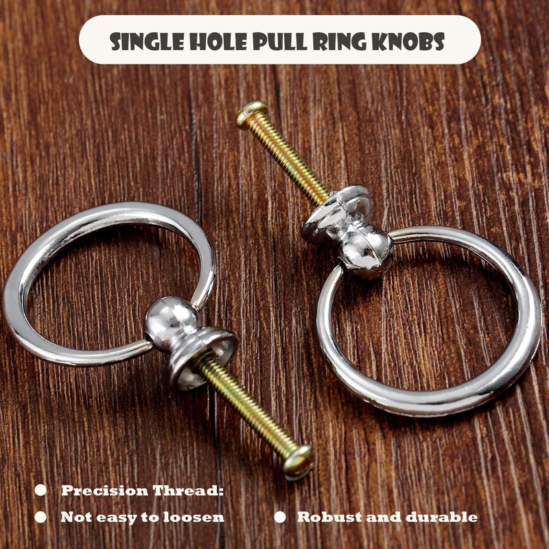 Mgoodoo 10Pcs Ring Knobs for Kitchen Cabinet Cupboard Drawer Handle