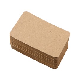 Luckious 100 Sheets Blank Kraft Paper Cards, Blank Multi-Colour Flash Cards, Blank Kraft Paper Cards, Business Information Cards for Memo, Study, Research, DIY, Memory, Notes, Gift Tags(Brown)