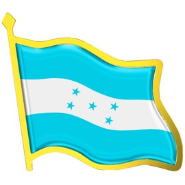 Honduras Flag Lapel Pin - Enamel Metal National Badge | World Travel Souvenir Gifts for Men & Women | Country Flag Patriotic Brooch Bulk Pack of Pins for Hat, Tie, Clothes, Backpack (1pc)