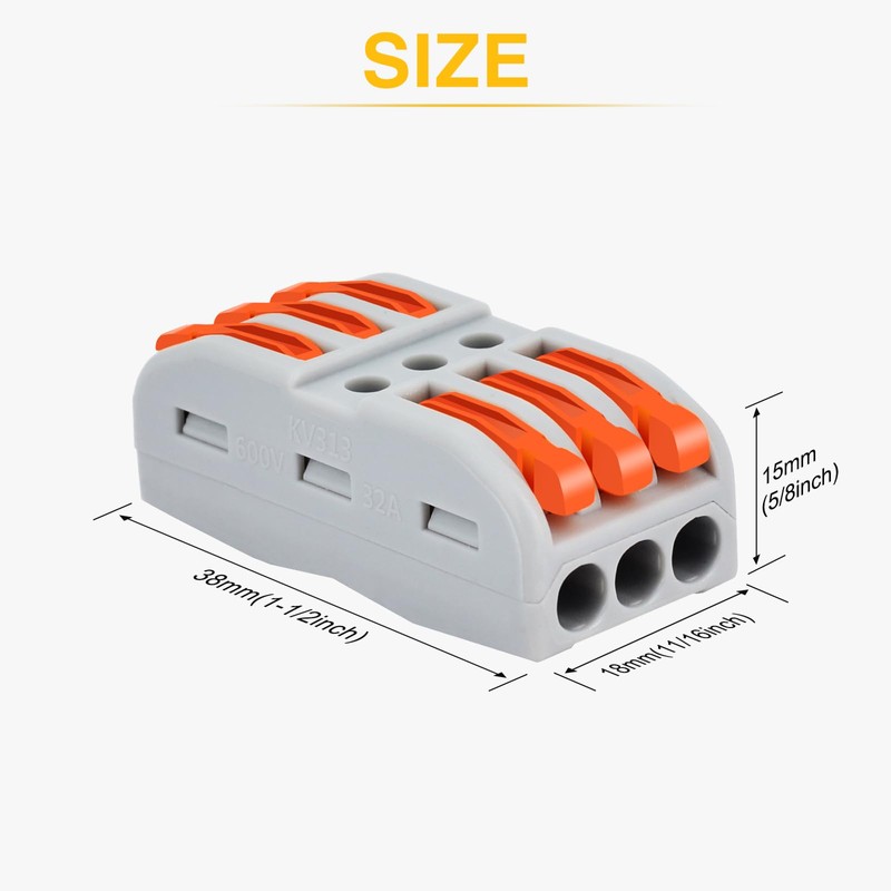 30pcs Conductor Compact Connectors,USUPERINK Lever Wire Nut Electrical Connectors for