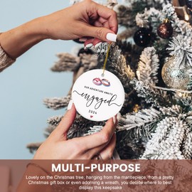 Engagement Gifts for Couples, Engaged Christmas Ornament, Gifts for Newly Engaged Couples, Happy Engagement Gifts for Her, Bride, Bride to Be, Just Engaged Gifts for Women Friends