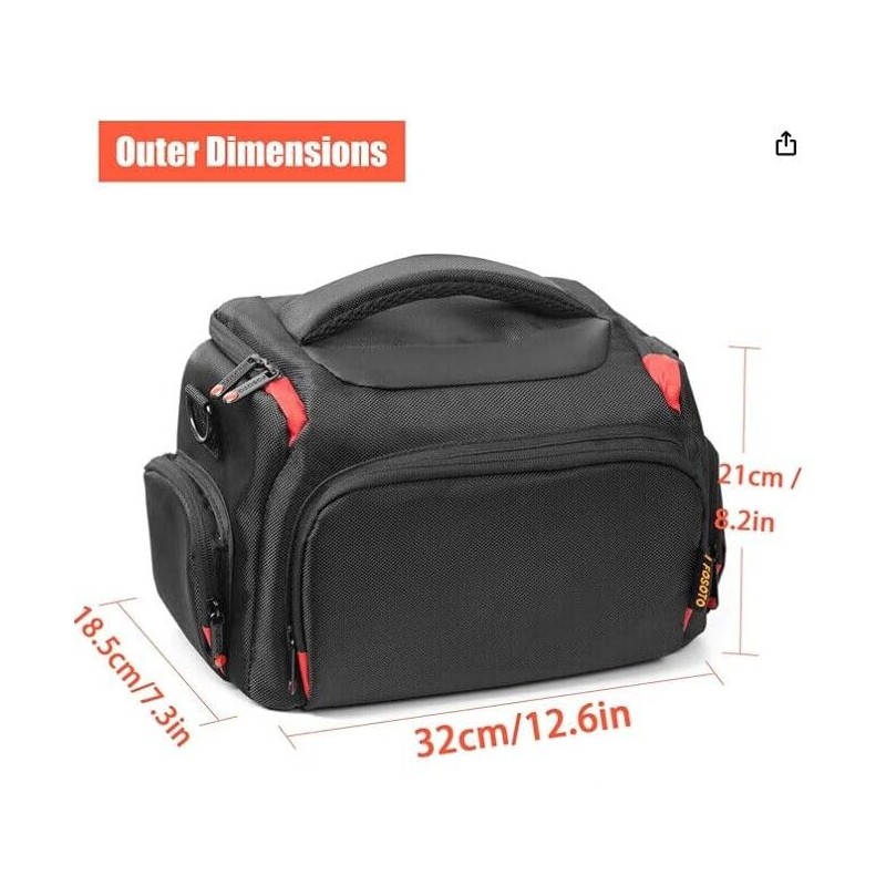 FOSOTO SLR Camera Bag, Large Capacity, Shoulder Bag, Mirrorless SLR