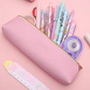 AIMALL PU Leather Pencil Case, Portable Makeup Cosmetic Bag, Small