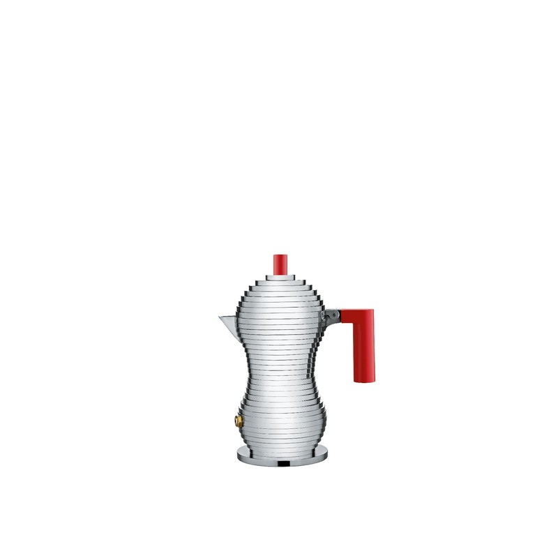 Alessi MDL02/1 R Kaffeekanne, Aluminium, rot, 7.5 x 10.5 x