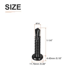 DTGN #14x1-1/4" Pan Head Self Drilling Screws - 25Pack - Black Oxide 410 Stainless Steel Phillips Drive Self Tapping Sheet Metal Screws