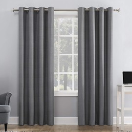Sun Zero Duran Thermal Insulated 100% Blackout Grommet Curtain Panel, 50" x 84", Gray