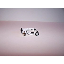 handmade Wet Nose Designs Here Kitty Cat Collar Black & White Mice Kitty Kitty Mouse