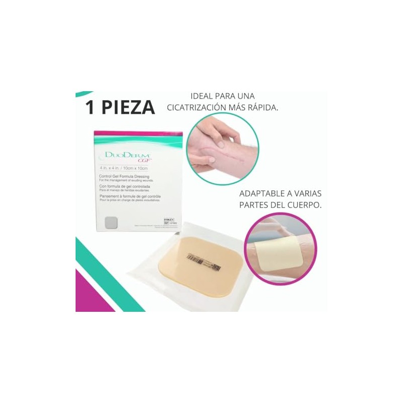 CGF DUODERM Parche Hidrocoloide para Heridas Exudantes, 10 x 10