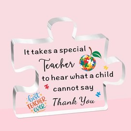 SDOFY Sen Teacher Gifts Thank You Autism Teacher Gifts Teacher Appreciation Autism Awareness Acrylic Plaque Gifts