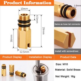 TOOLSTAR Brass M10 Blanking Plug for Kitchen Cold/Hot Faucet Tap Connector Flexible Hose Fitting End Cap Water Inlet Stopper (Pack of 1)