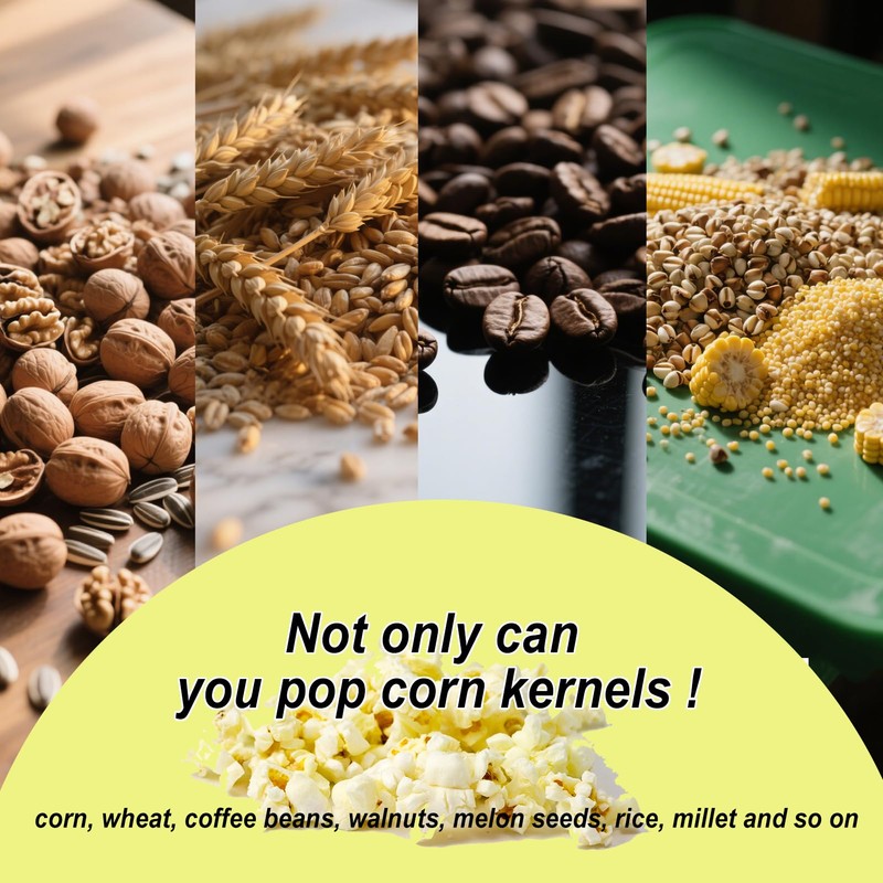 340ML Mini Chinese Popcorn Maker, Hot Air Stainless Steel Popper