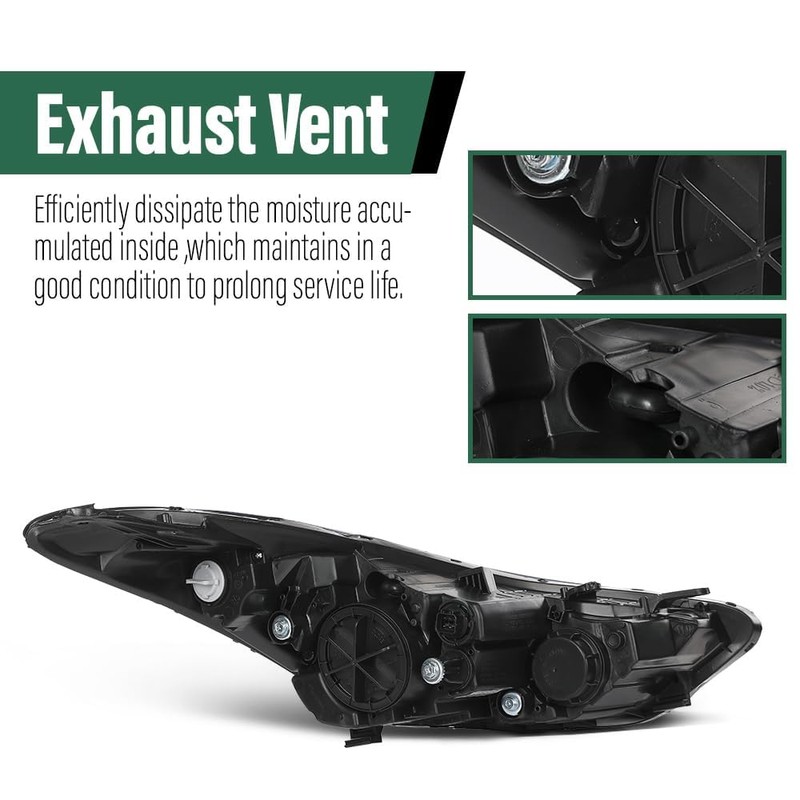LQI Headlight Assembly Left and Right Side Halogen Compatible with