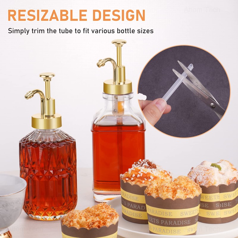 NiHome Coffee Syrup Pump Dispensers 2-Pack, Coffee Bar Accessories for