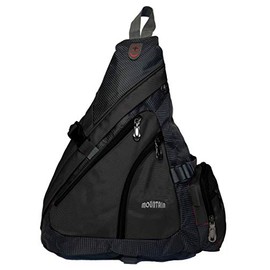 GFM® Mens Monostrap Sling Backpack for Cycling, Bike, Biking, Gym (S2-1177-Black)