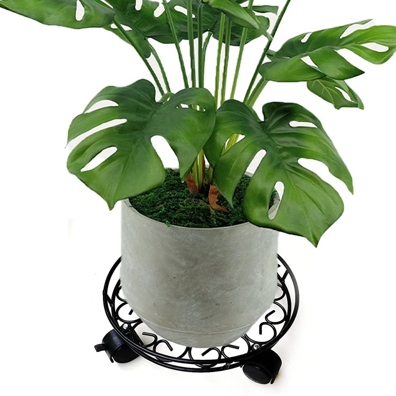 Lily’s Home Raised Rolling Planter Pot Dolly/Caddy Stand with Locking