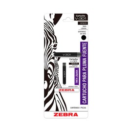 Zebra Repuesto Para Plumas Fuente V-301 Cartucho De Tinta Líquida Blíster 5 Piezas Color Negro.