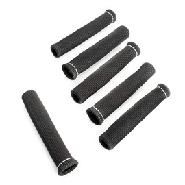 LST 6 x Car Spark Plug Wire Protective Cover Heat Shield Cover Black
