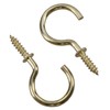 AB Tools Shouldered Screw Hooks Fasteners Hanger Brass Plated 15mm