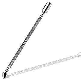 Cuticle Pusher Nail Tool, Set of 1, Double-sided Cuticle Treatment, Cuticle Care, Cuticle Care, Cuticle Removal, Length 12.5cm, Stainless Steel, Durable, Rust Resistant, Anti-Slip, Waterproof, Easy to Use, Nail Off, Gel Nail Supplies (With Pusher & Sharp