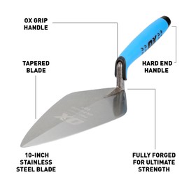OX Tools 10" Narrow London Brick Trowel | OX Grip