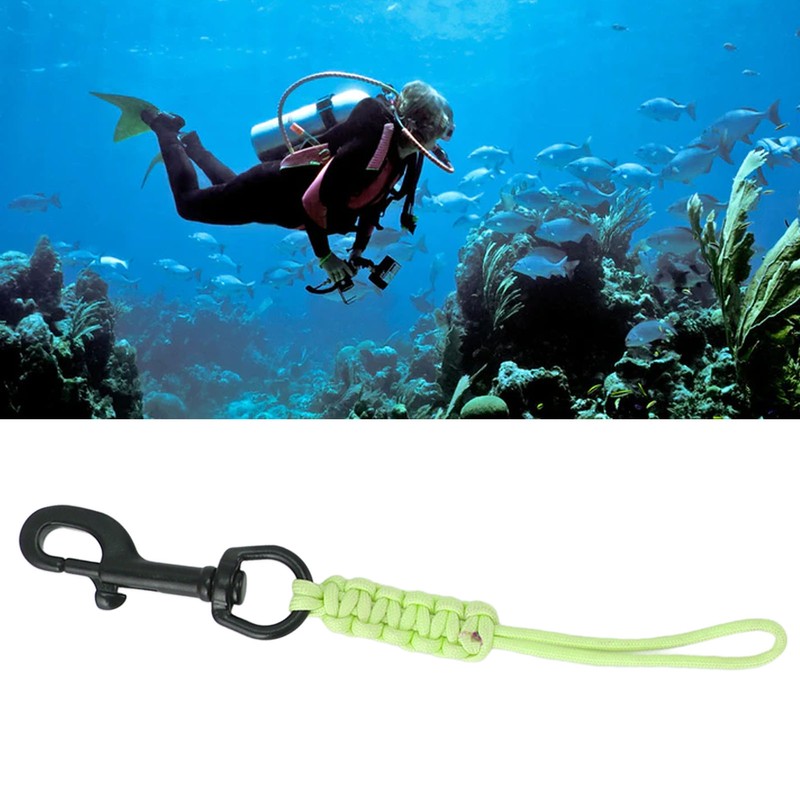 Hand Woven Diving Lanyard Anti Lost Strap Luminous Underwater Safety