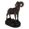 Wildlife Animal Taxidermy Bighorn Sheep Ram On Grassland Figurine With