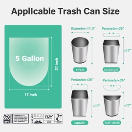 Envfender Compostable Trash Bags 5 Gallon Compost Small Trash Bags for Kitchen Bathroom Office ASTM D6400 BPI Certified 45 Couts Green
