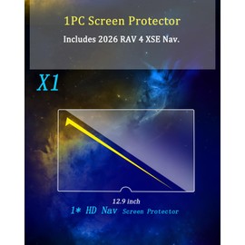 EUEKY 2026 RAV 4 Screen Protector 12.9Inch Tempered Glass for 2026 RAV 4 XSE 12.9 Inch Nav. Protective Film 2026 RA V4 Accessories - HD 【Easy install】 Bubble Free