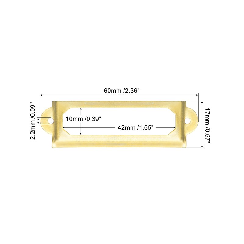 sourcing map Metal Label Holders, 60x17mm 60pcs File Name Card