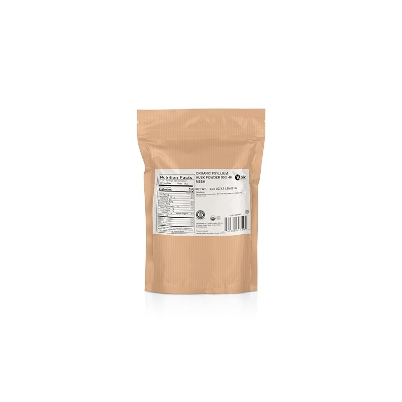 Yupik Organic Psyllium Husk Powder - 24 oz Natural Fiber