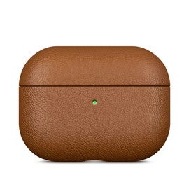 AirPods Pro 2nd Generation Leather Case (Not for AirPods Pro 1st Gen), Lopie Handmade AirPods Pro 2 Leather Case Cover, Protective Case Fully-Wrapped with Lambskin Leather - Retail Packaging - Brown
