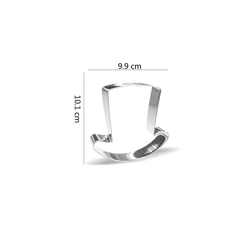 10.1 cm Top Hat Cookie Cutters - Stainless Steel