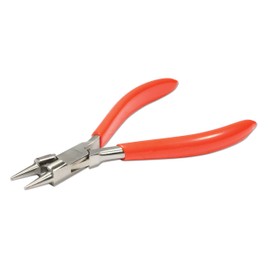 The Beadsmith Platinum Series German Combination Round Nose Pliers and Cutter (Rosary Pliers), 5.5 inches (140mm) with Polished Steel Head, red PVC Comfort Grip Handle, and no Spring