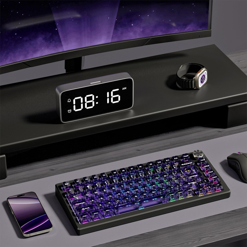 dagaladoo Purple Clear keycaps,Transparent keycaps 60 75 100 Percent,Jelly keycap