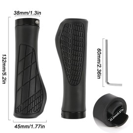 1 Pair of Bicycle Grips 22 mm Ergonomic Handlebar Grips Bicycle Handlebar Grips Bicycle Handlebar Grips with 3 mm Allen Key for MTB City Bike Trekking Bike Road Bike