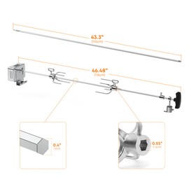 Hygrill Rotisserie Kit for All Hygrill 5-Burner Built-in Gas Grills, Grill Rotisseries with Motor, Spit Rod, 2 x 4-Prong Forks, Complete Holders, and Fixing Screws