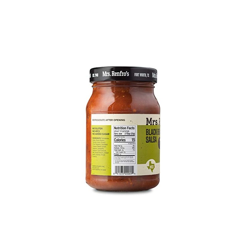 Mrs. Renfro’s Black Bean Salsa – Gluten Free (16-oz. jars,