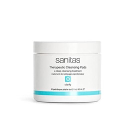Sanitas Skincare Therapeutic Cleansing Pads (50 Pads / 2 oz) | Clarifying Facial Treatment with Salicylic Acid & Niacinamide | Daily Acne Peel Wipes for Clear Skin