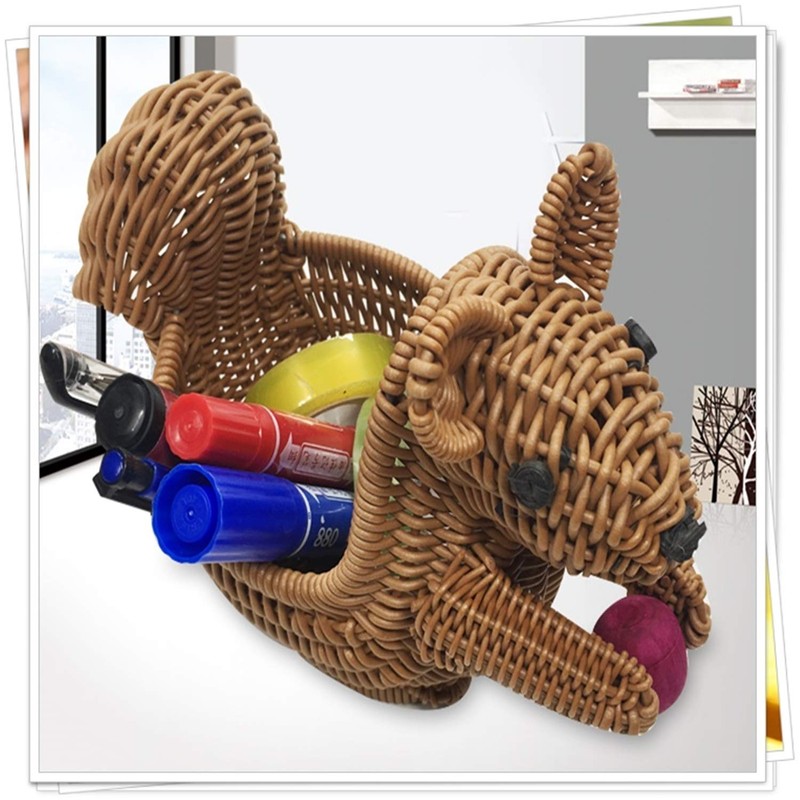 Animal Shaped Round Basket Wisteria Style Basket, Washable, Tabletop Storage,