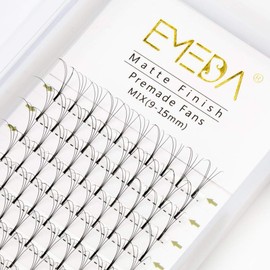 EMEDA Premade Volume Fans 4D Eyelash Extensions Set 0.10 mm D-Curls Volume Eyelash Extension 9 mm 10 mm 12 mm 13 mm 15 mm Eyelash Extension Set (4D 0.10-D -Mix)