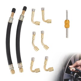LBYHZS Extensiones de Válvula de Neumático, Extensiones de Válvula de Neumático Flexibles 45° 90° 135° de latón Adaptadores de Vástago para Coche, Camión y Autocaravana,Bicicletas, Motocicletas