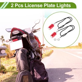 HOPESPANNER 2 Pcs License Plate Light LED Tag Lamp for Car Motorcycle Waterproof, Rainproof Red License Plate Light