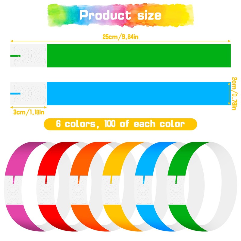 600 x Entrance Wristbands, Waterproof Event Bracelets, Party Control Bands,