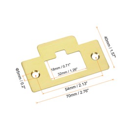 uxcell 2 Sets Door Strike Plate, 40mm x 70mm Stainless Steel Latch Deadbolt Replacement Lock Strike Plate for Door Frame Door Jamb Reinforcement, Gold
