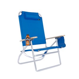 Deluxe XL Tall 13.5 Inches Mid-Height Seat Beach Chair for Adults Heavy Duty, Aluminum Frame, Wide Plus Size, 300 lb Capacity